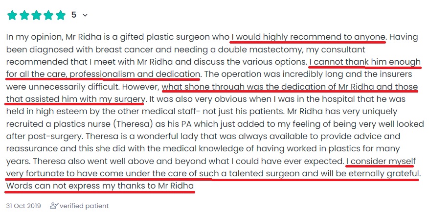Breast Reconstruction Review From Doctify 31102019 - HR Plastic Surgery